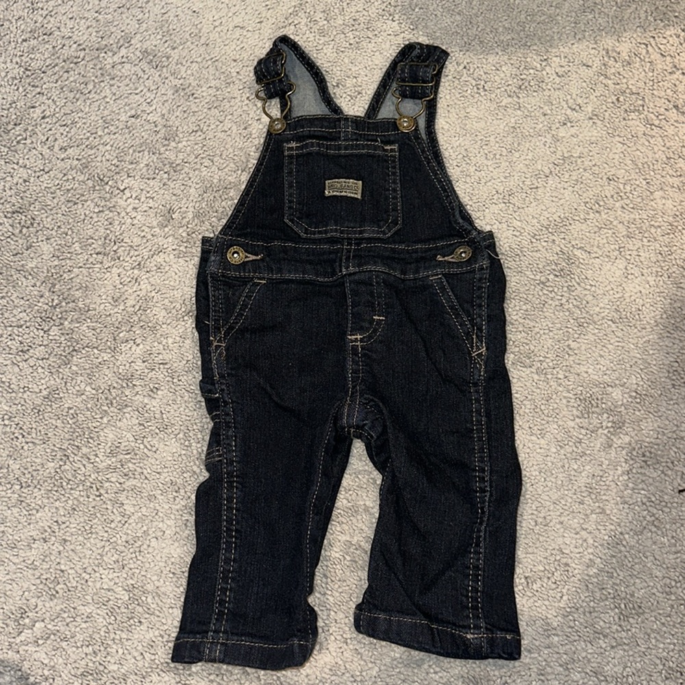 Wrangler Denim Overalls for baby 0-3 months Snap crotch.  Adjustable